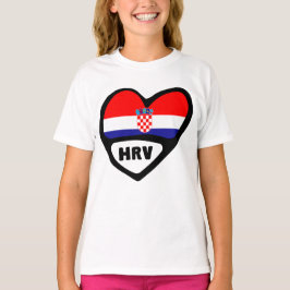 Kroatien Ländercode Flaggenstaat Herz Hrvatska T-Shirt