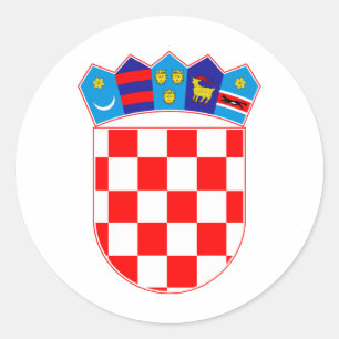Kroatien Landeswappen Symbol Emblem Flagge Runder Aufkleber
