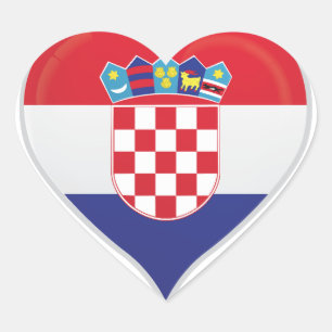 Kroatien Liebe Flaggenstempel Herz-Aufkleber