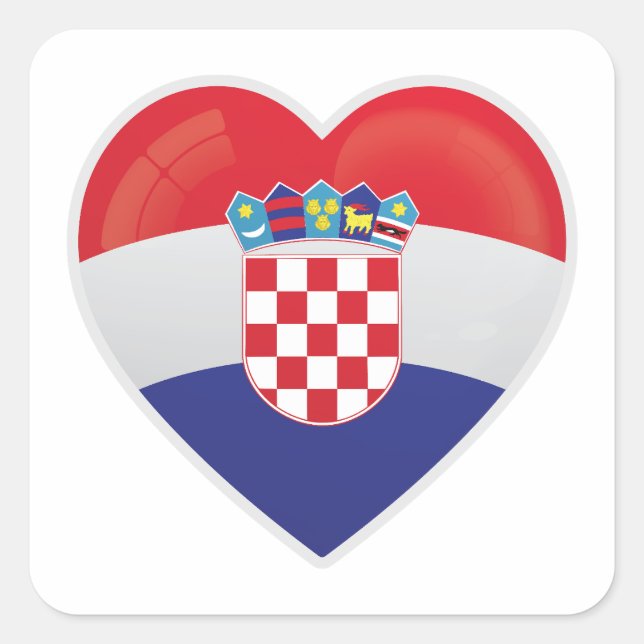 Kroatien Liebe Icon Quadratischer Aufkleber (Vorderseite)