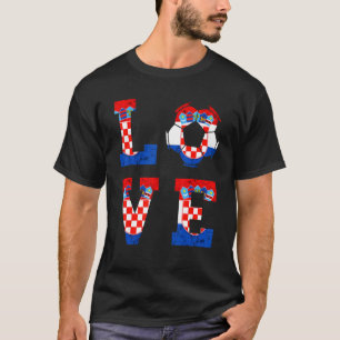 Kroatien Liebe Kroatische Fußball Kroatische Roots T-Shirt