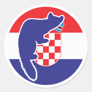 Kroatien Marten Kroatische Nationale Tierflagge Runder Aufkleber