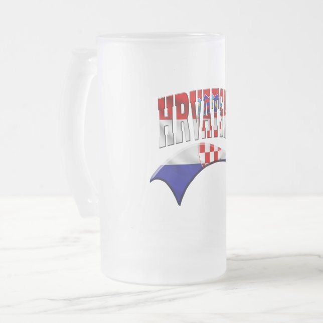 Kroatien Mattglas Bierglas (Vorderseite Links)