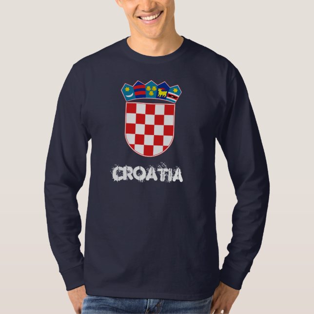 Kroatien mit Wappen T-Shirt (Vorderseite)