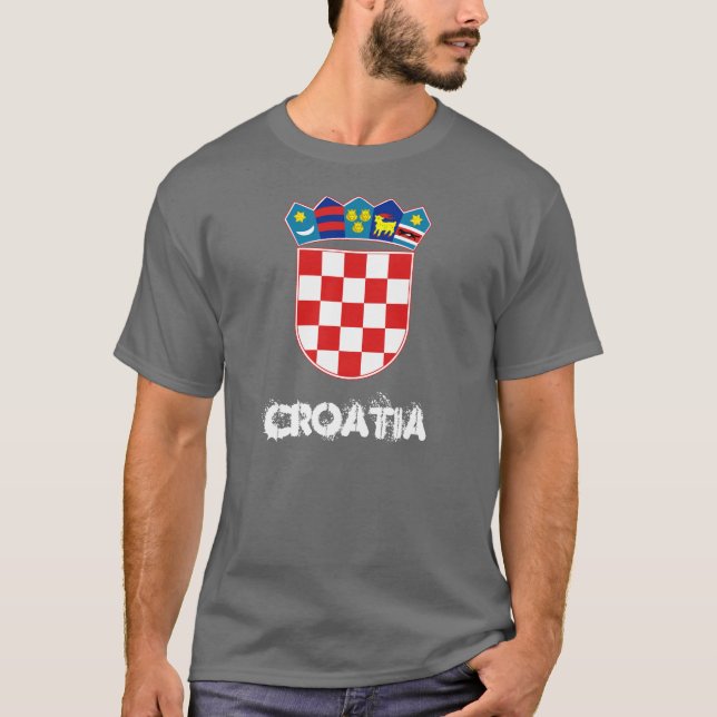 Kroatien mit Wappen T-Shirt (Vorderseite)