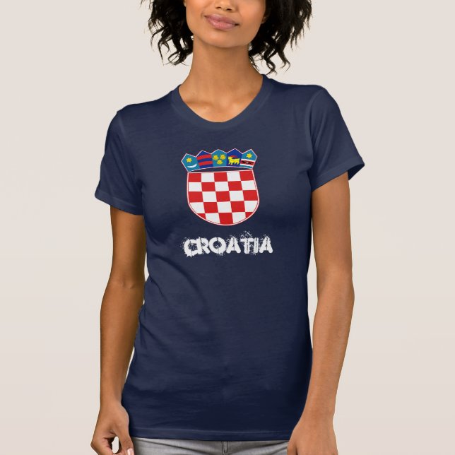 Kroatien mit Wappen T-Shirt (Vorderseite)