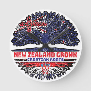 Kroatien Neuseeland Neuseeländischer Tree Runde Wanduhr