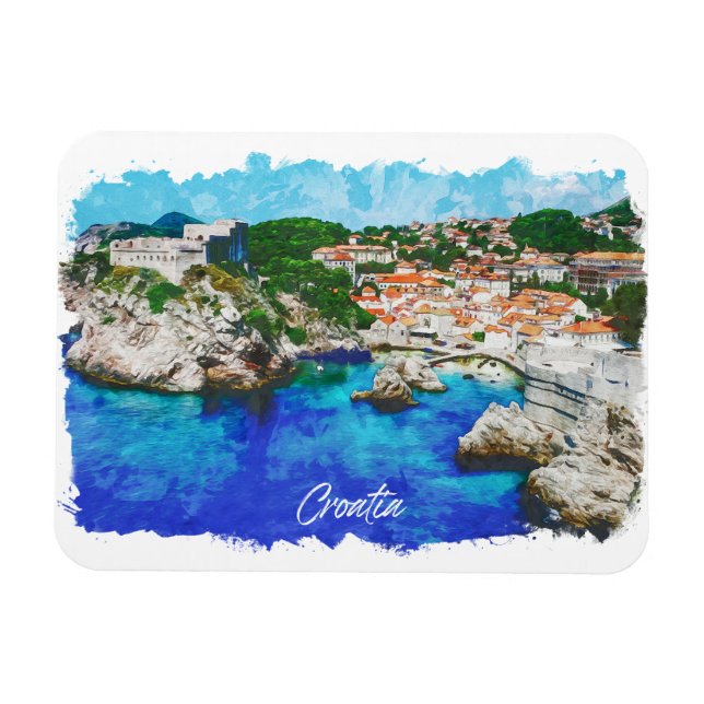 Kroatien Panoramaaussicht Magnet (Horizontal)