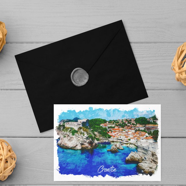 Kroatien Panoramaaussicht Postkarte (croatia panorama view travel postcard)