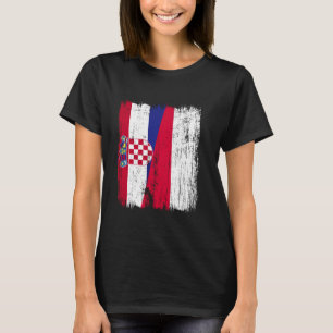 Kroatien Polen Halbfahne Kroatische polnische Herk T-Shirt