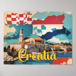 Kroatien Pop Kunst, Dichtung und Musik Poster