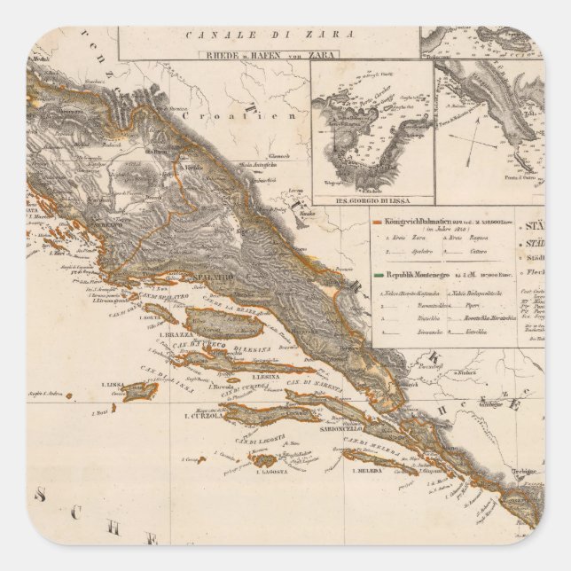 Kroatien Quadratischer Aufkleber (Vorderseite)