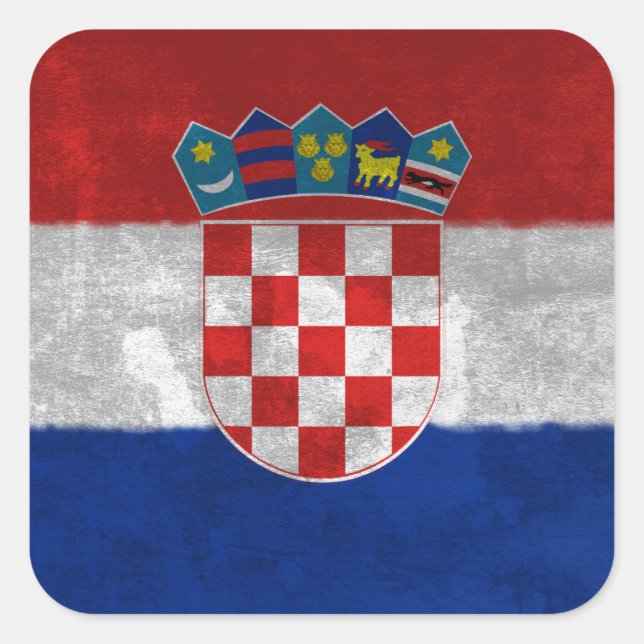 Kroatien Quadratischer Aufkleber (Vorderseite)