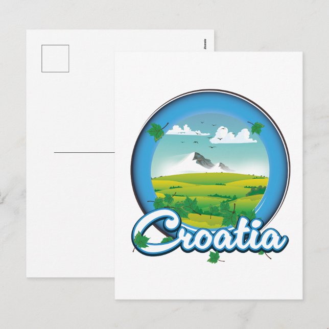 Kroatien Reiselogo Feiertagspostkarte (Vorne/Hinten)