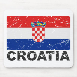 Kroatien Retro-Flagge Mousepad