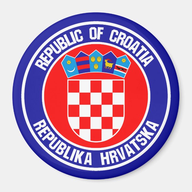 Kroatien Runde Emblem Magnet (Vorne)