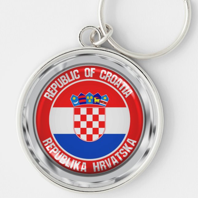 Kroatien Runde Emblem Schlüsselanhänger (Vorne)