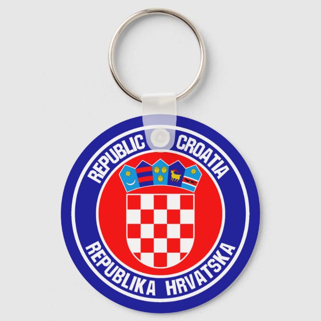 Kroatien Runde Emblem Schlüsselanhänger (Vorderseite)