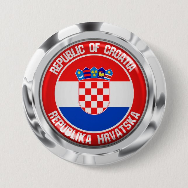 Kroatien-Rundemblem Button (Vorderseite)