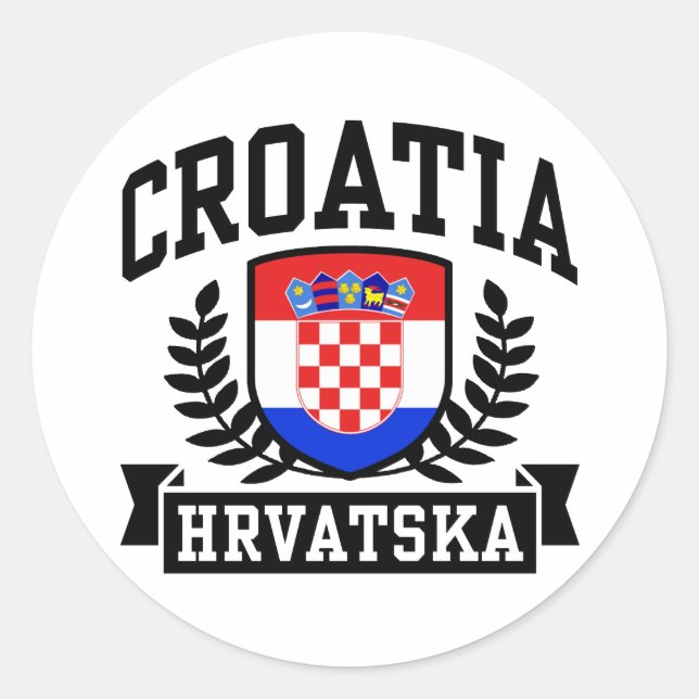Kroatien Runder Aufkleber (Vorderseite)