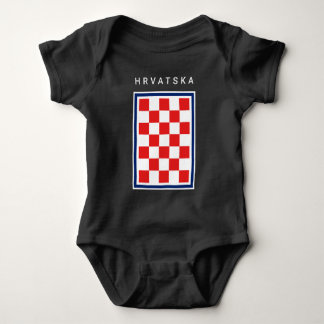 Kroatien Schachbrett Blau Rand Baby Strampler