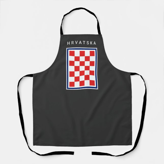 Kroatien Schachbrett Blau Rand Schürze (Vorderseite)