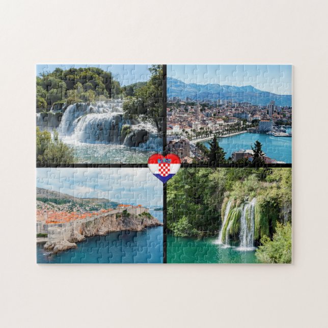 Kroatien Schöne Landschaftliche Sehenswürdigkeiten Puzzle (Horizontal)