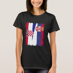 Kroatien Serbien Halbfahne Srbija Kroatische Serbi T-Shirt