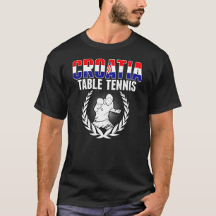 Kroatien Tischtennis Kroatische Ping Pong Unterstü T-Shirt