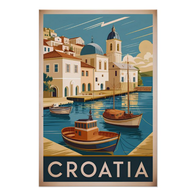 Kroatien Vintag Poster
