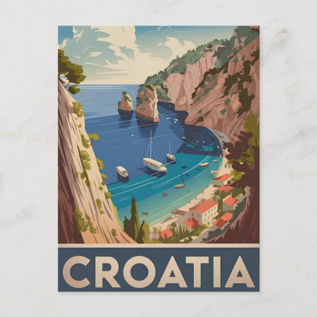 Kroatien Vintag Postkarte (Vorderseite)