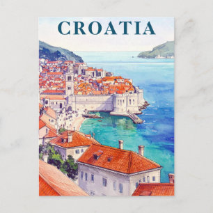 Kroatien Vintage Adriaküste Postkarte