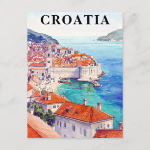 Kroatien Vintage Adriaküste Postkarte