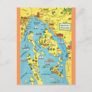 Kroatien Vintage Farbige Postkarte