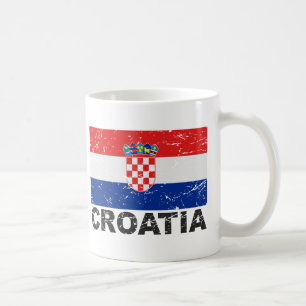 Kroatien Vintage-Flagge Tasse