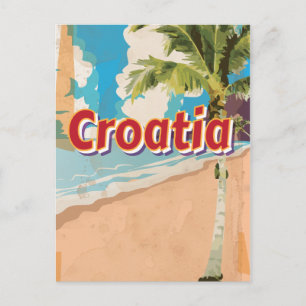 Kroatien Vintage Reiseplakat Postkarte