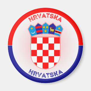 Kroatien Wappen Kreisform Magnet