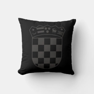 Kroatien, Wappen, Schwarz, Dunkel, Grb Hrvatske Kissen