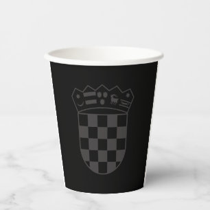 Kroatien, Wappen, Schwarz, Dunkel, Grb Hrvatske Pappbecher
