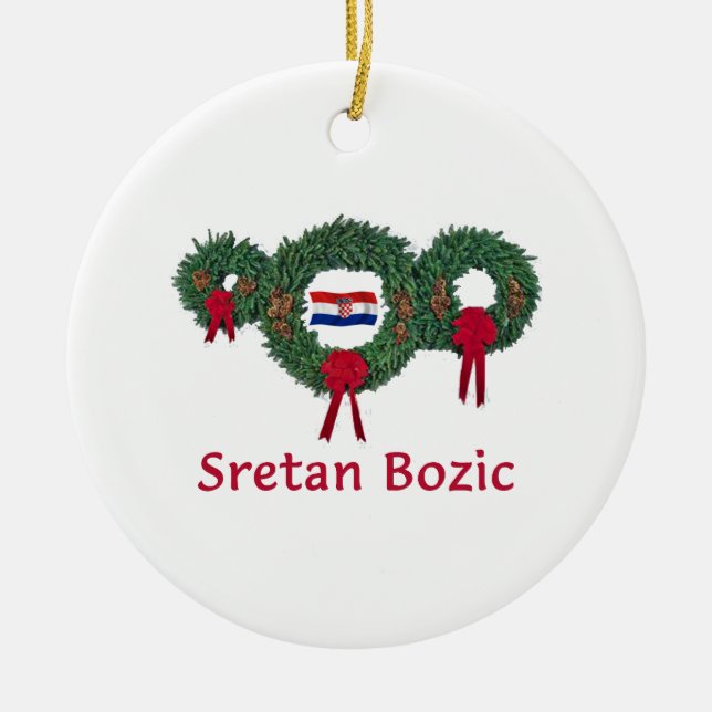 Kroatien-Weihnachten 2 Keramik Ornament (Vorne)