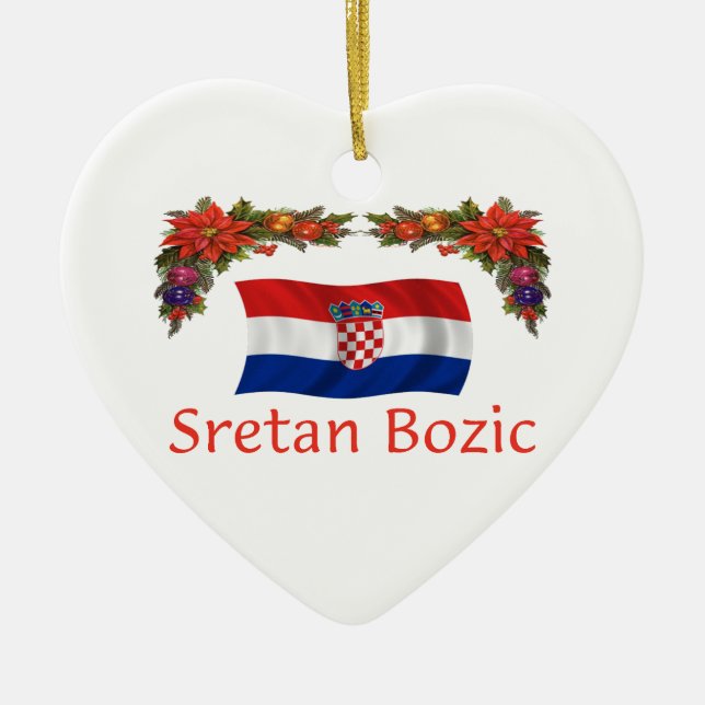 Kroatien-Weihnachten Keramik Ornament (Vorne)
