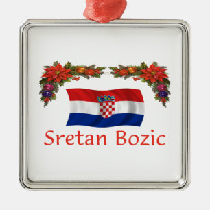 Kroatien-Weihnachten Silbernes Ornament