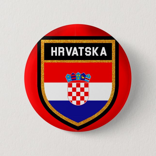 Kroatienflagge Button (Vorderseite)