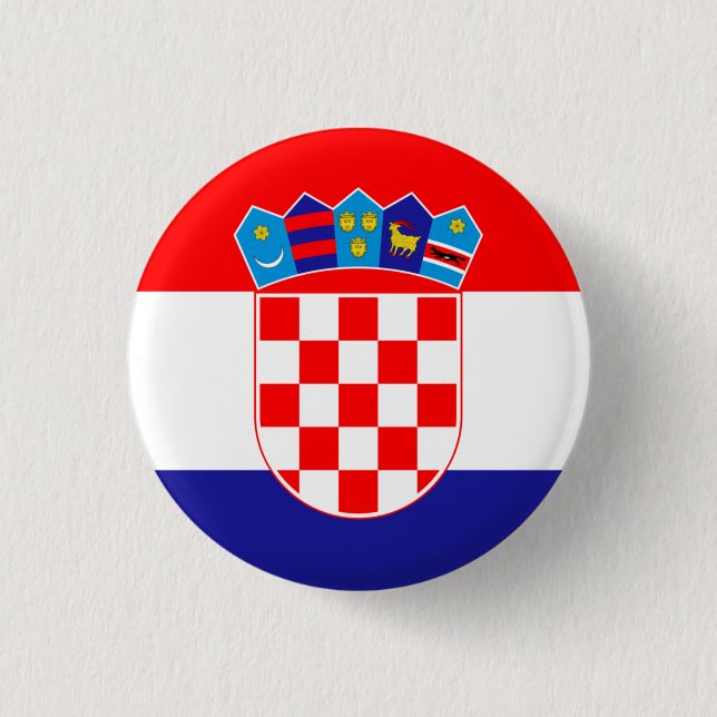 Kroatienflagge Button (Vorderseite)