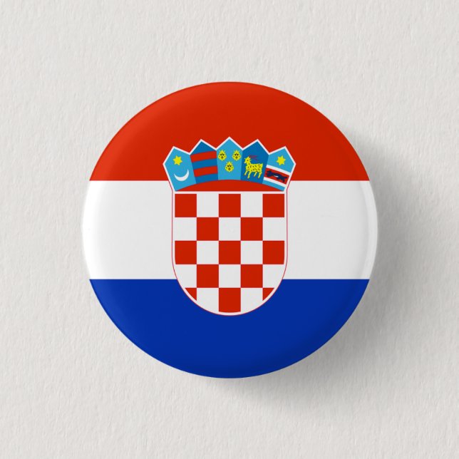 Kroatienflagge Button (Vorderseite)