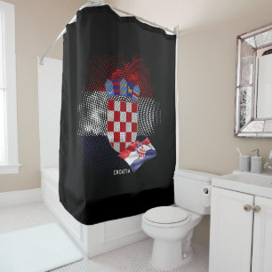 Kroatienflagge Duschvorhang