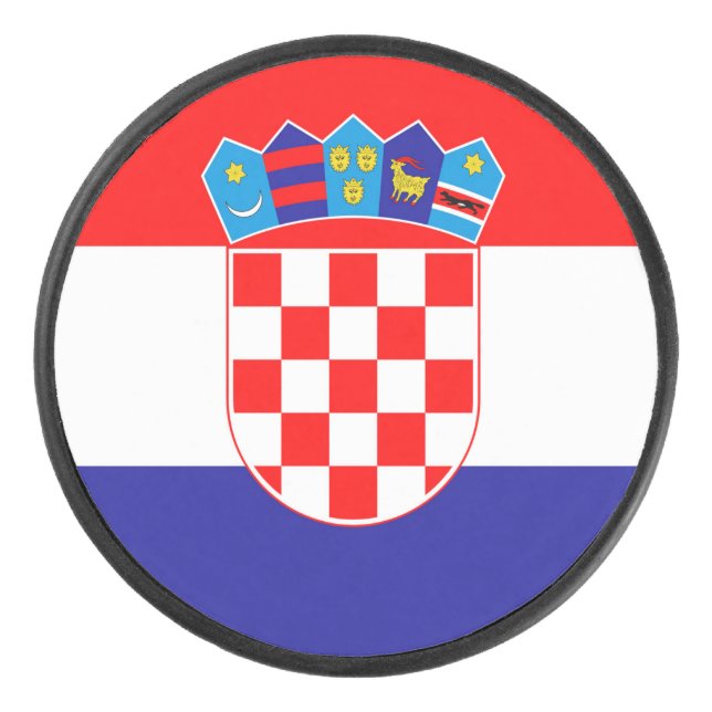 Kroatienflagge Eishockey Puck (Vorderseite)