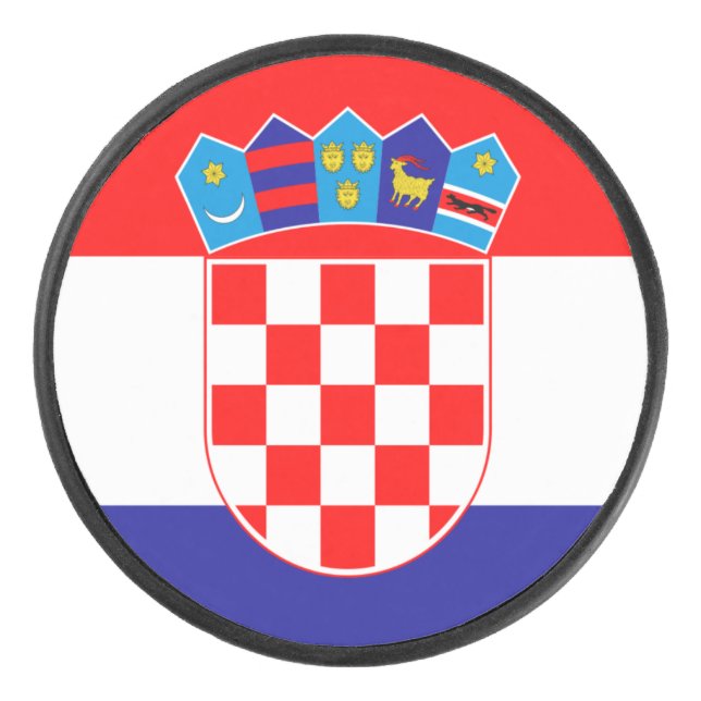 Kroatienflagge Eishockey Puck (Vorderseite)