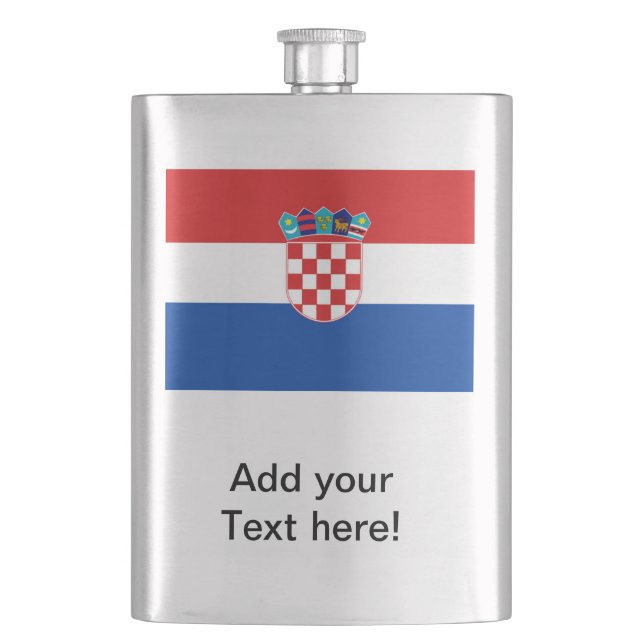 Kroatienflagge Flachmann (Vorderseite)