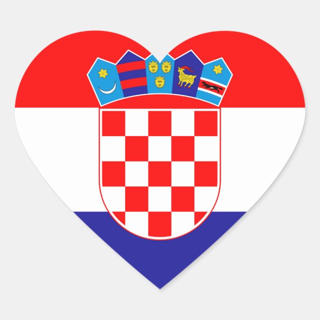 Kroatienflagge Herz-Aufkleber (Vorderseite)